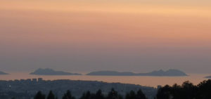 Puesta de sol desde lo alto de Vigo